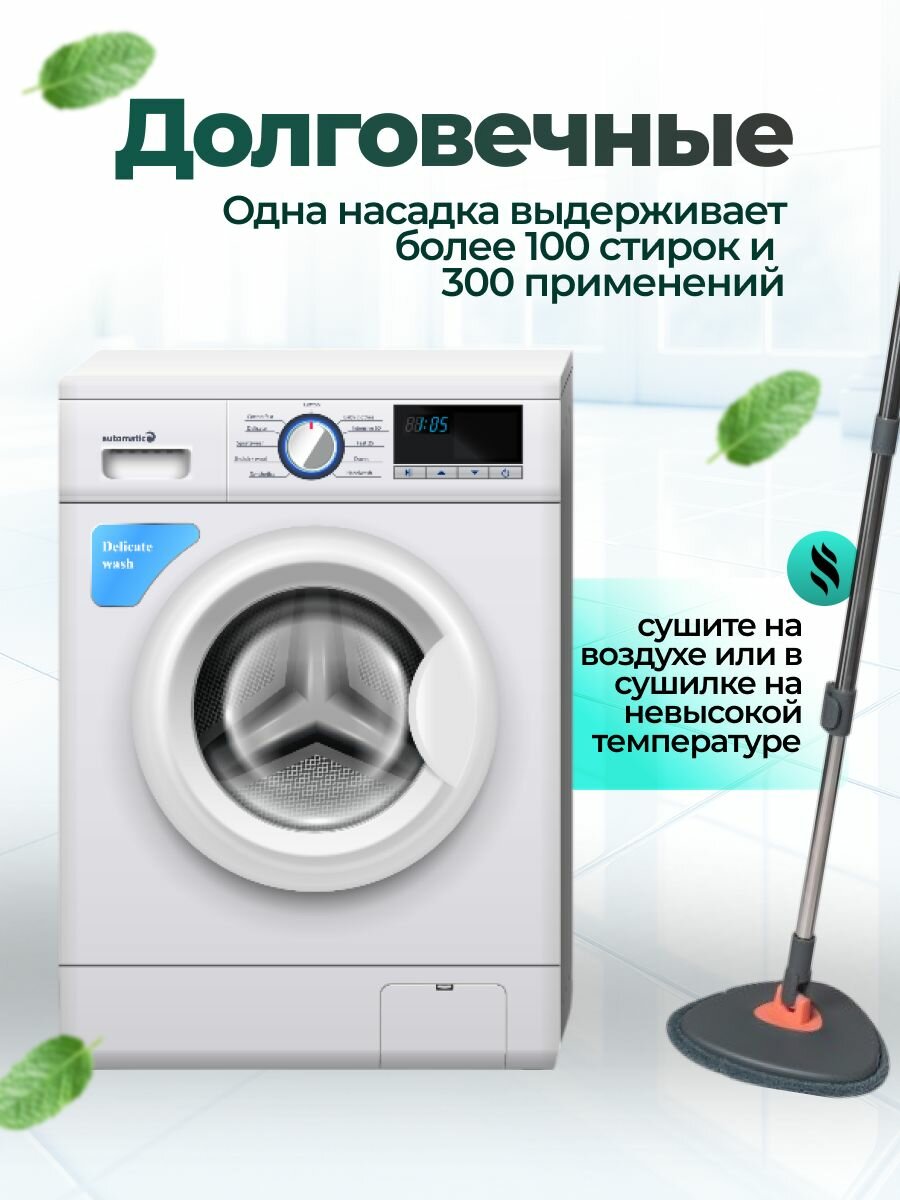 Насадка на швабру Мой дом, универсальная, с отжимом, серая, 23x23 см — фото 1