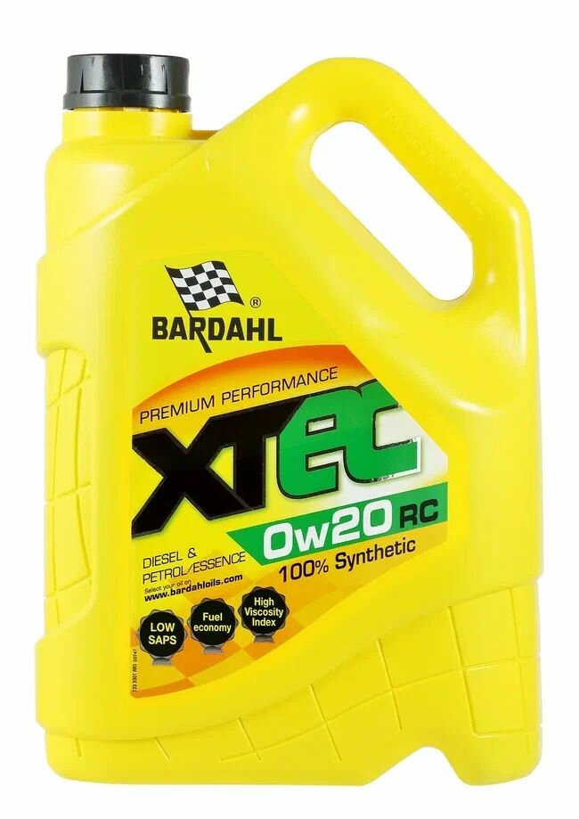 Моторное масло полностью синтетическое XTEC 0W20 RC 5л BARDAHL (арт. 33013)