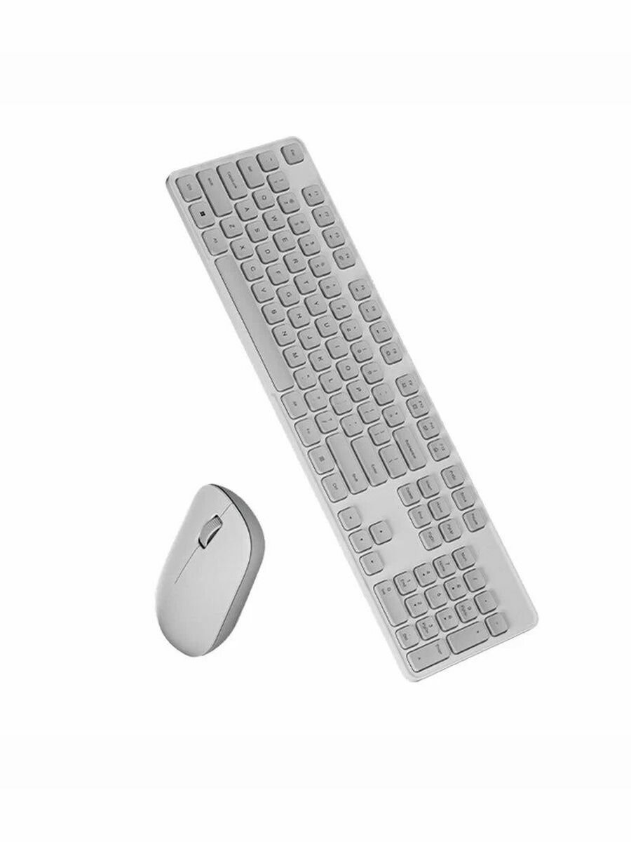 Комплект беспроводная клавиатура и мышь (русская раскладка) Mi Wireless Keyboard and Mouse Set 3 (WXJS03YM) White Grey