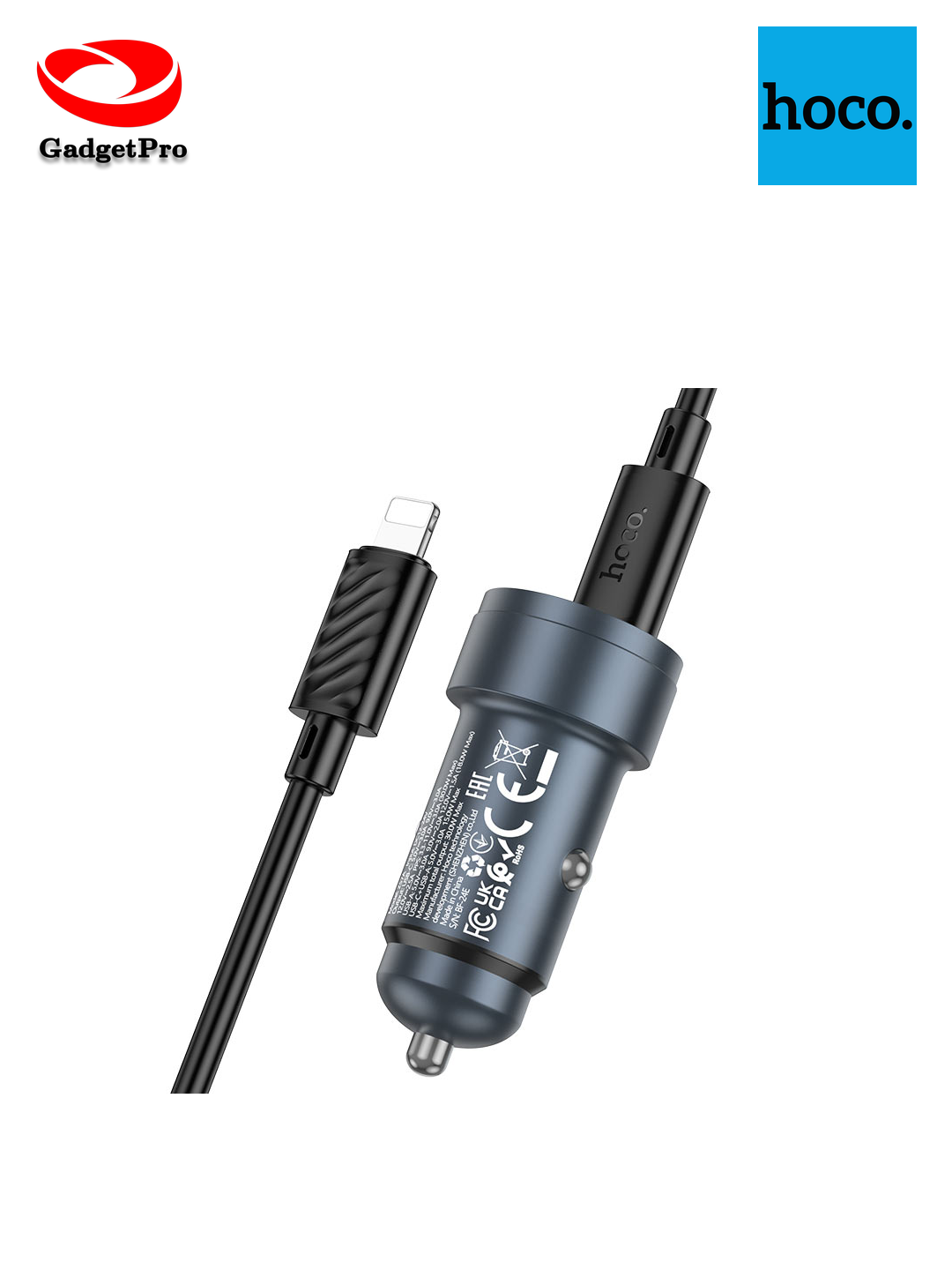 Автомобильное зарядное устройство Hoco Z57A, чёрный цвет, без кабеля, быстрая зарядка.