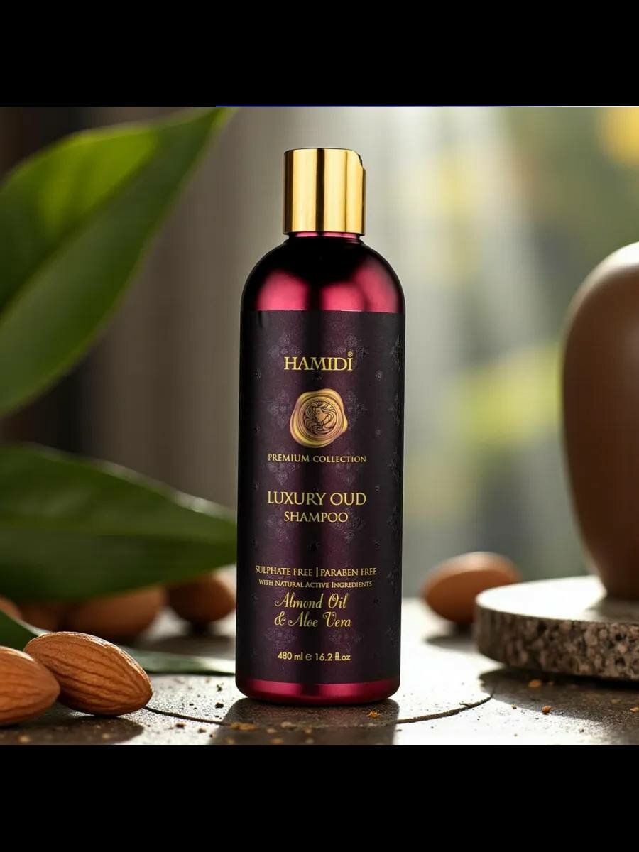 Шампунь Hamidi Luxury Oud Premium Collection 'Almond Oil & Aloe Vera' от Armaf(480 ml.) — фото 1