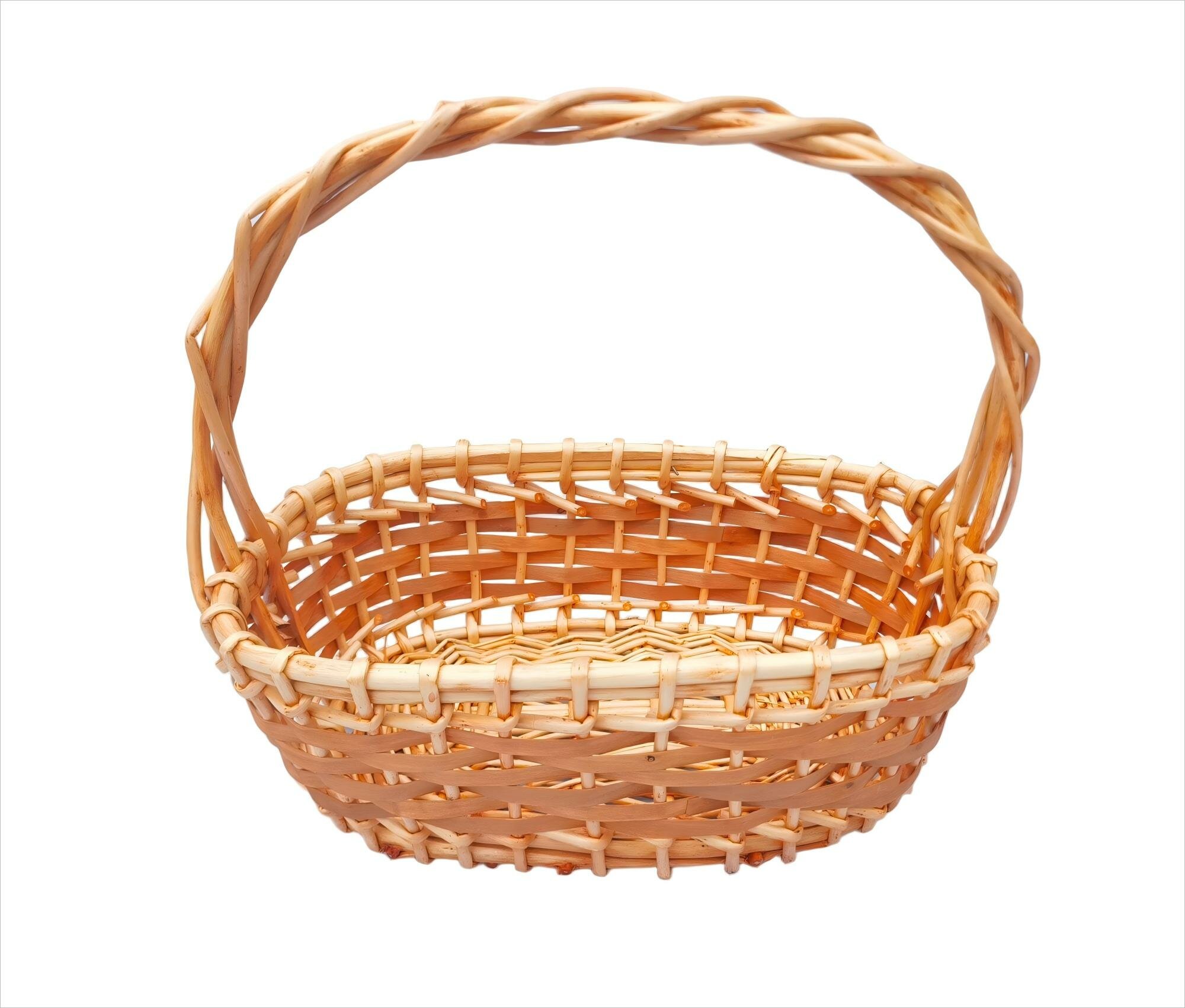 Корзина плетеная для пикника MAXITERRA с ручкой 10 л 42х34х38 см ива