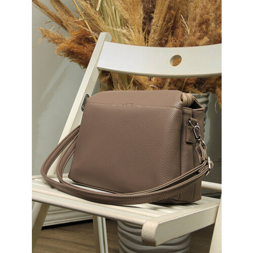 Сумка кросс-боди McKIR, фактура гладкая, розовая пудра