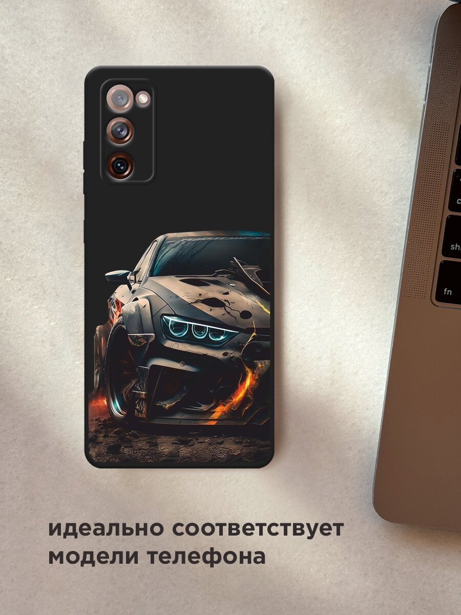 Черный матовый чехол на Samsung Galaxy S20 FE / Самсунг Галакси S20 FE с принтом "На износ" — фото 1