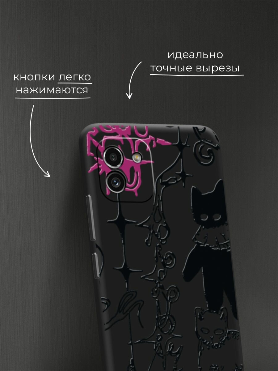 Чехол на Samsung Galaxy A03 / Самсунг А03 с принтом "Готические котики 2" — фото 1