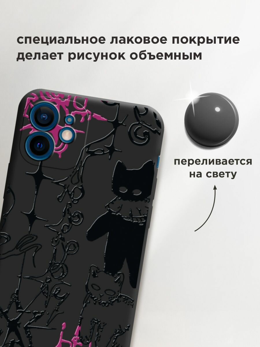 Чехол на Apple iPhone 12 mini / Айфон 12 мини с принтом "Готические котики 2" — фото 1