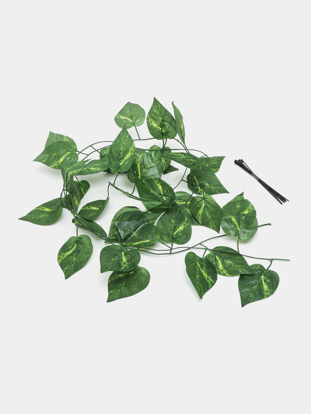 Искусственные цветы "Лиана", экопластик, текстиль, длина 1-2 м, зеленые/белые, 20 листов