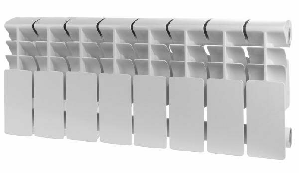 Радиатор алюминиевый ROMMER Plus 200 8 секций боковое подключение (RAL9016) RAL-3210-020008
