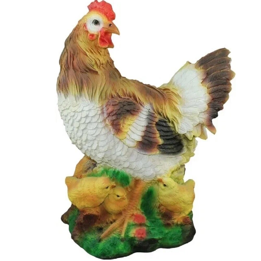 Садовая фигура ТулаСад  Курица с Цыплятами   40см  из полистоуна