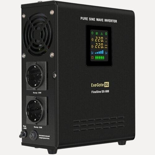 Изображение товара Источники бесперебойного питания инвертор, синус, для котла, настенный Exegate FineSine SX-1000. LCD. AVR.2SH 1000VA/600W