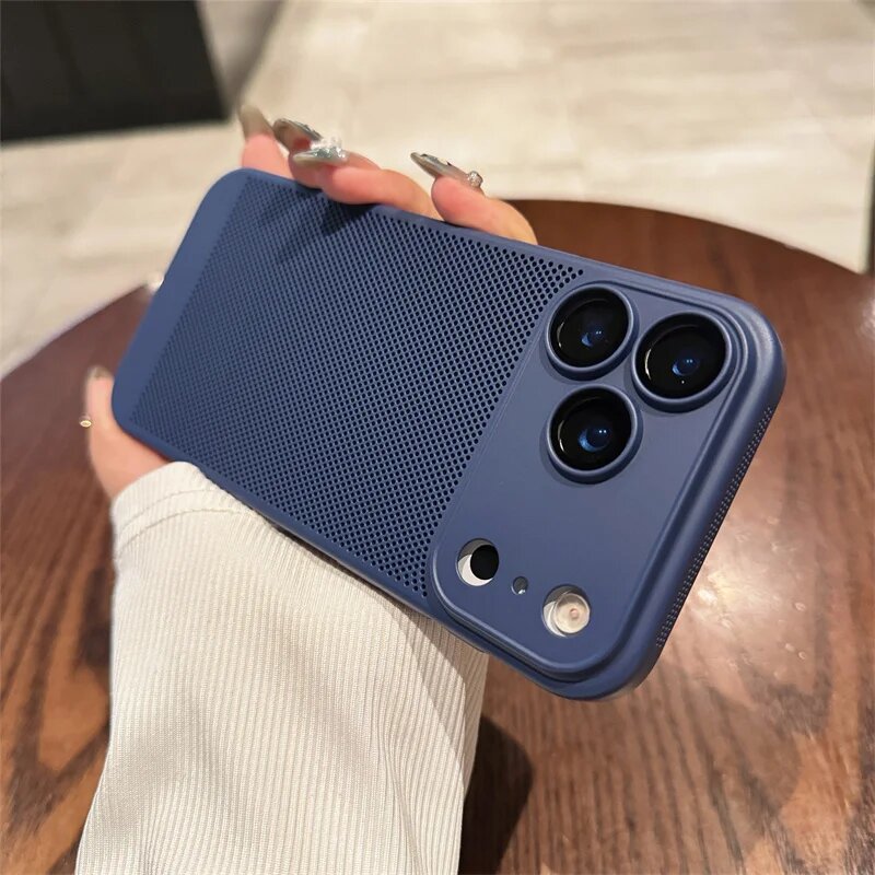 Чехол для iPhone 17 Pro Max, Navy Blue, с теплоотводом