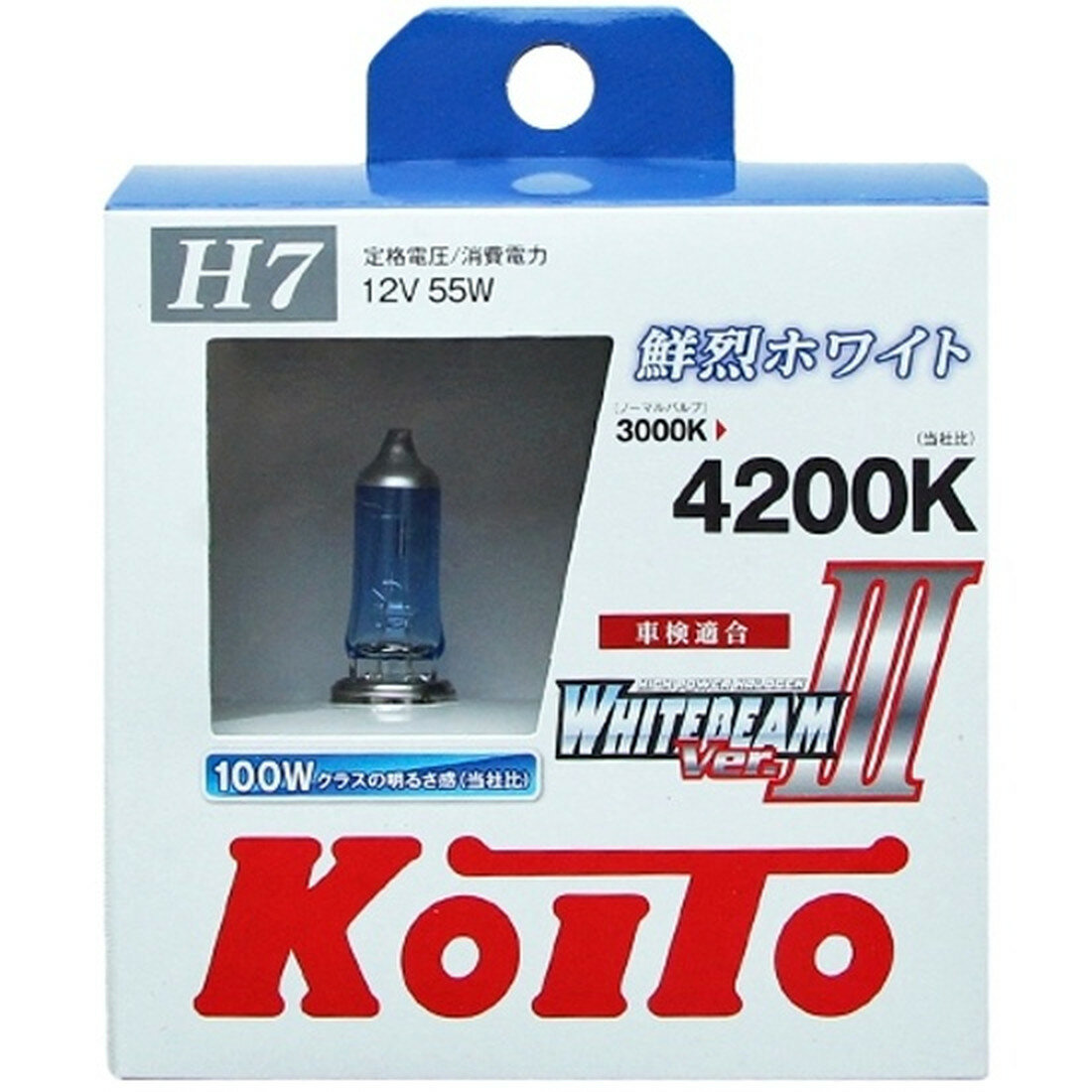 Лампа галогенная Koito H7 Whitebeam 4200K 12V 55W, 2 шт, P0755W