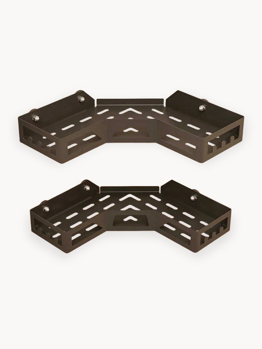 Полки угловые в ванную самоклеющиеся без сверления, 2 шт; черные