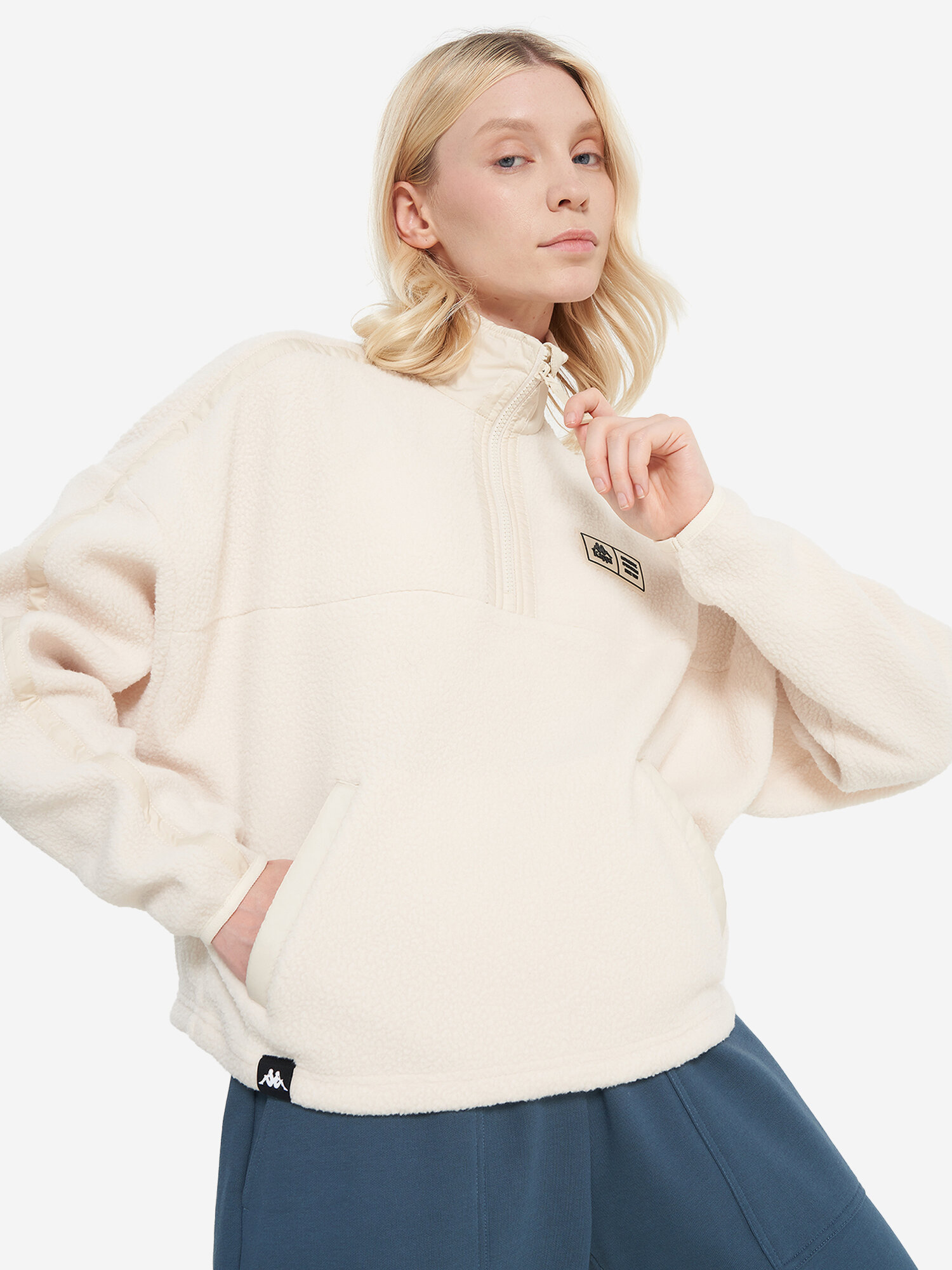 Джемпер Kappa Authentic Women's Fleece Halfzip Jumper, размер 50-52, песочный — фото 1