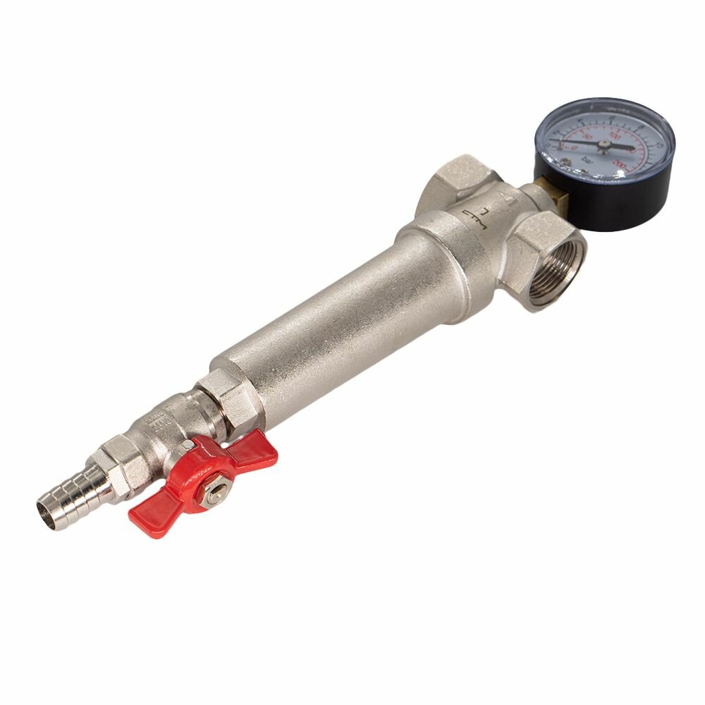 Фильтр самоочищающийся с манометром для горячей воды 1/2" СТМ термо — фото 1