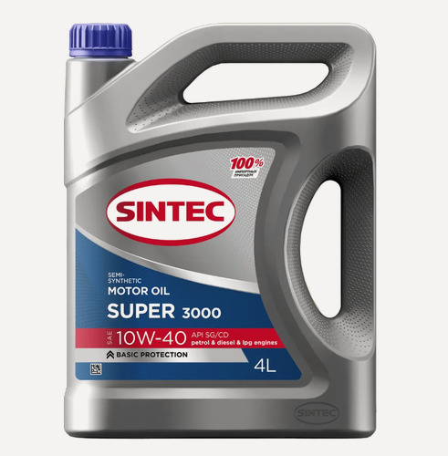 Изображение товара Масло моторное полусинтетика sintec super 3000 10w-40 4л