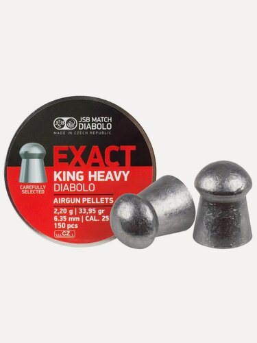 Изображение товара Пули JSB Diabolo Exact King Heavy для пневматики, 6,35 мм, 2,2 гр, 150 шт.