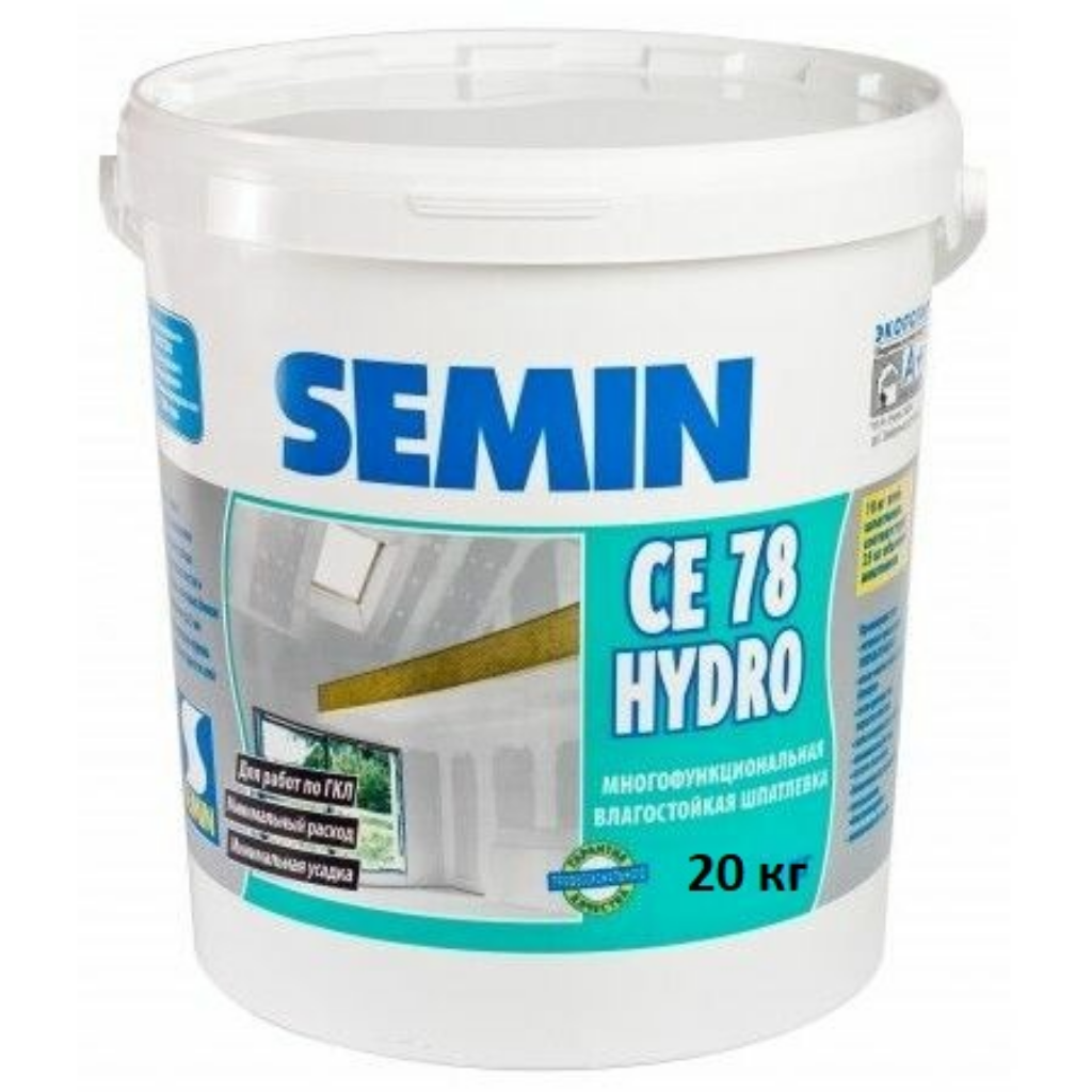 Шпатлевка SEMIN СE 78 Hydro для швов гипсокартона полимерная зеленая 20 кг