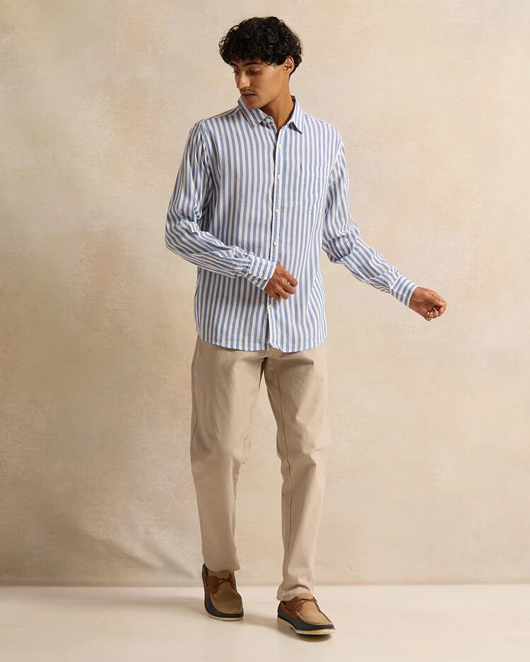 Рубашка REDTAG, размер 2XL, синий/белый — фото 1