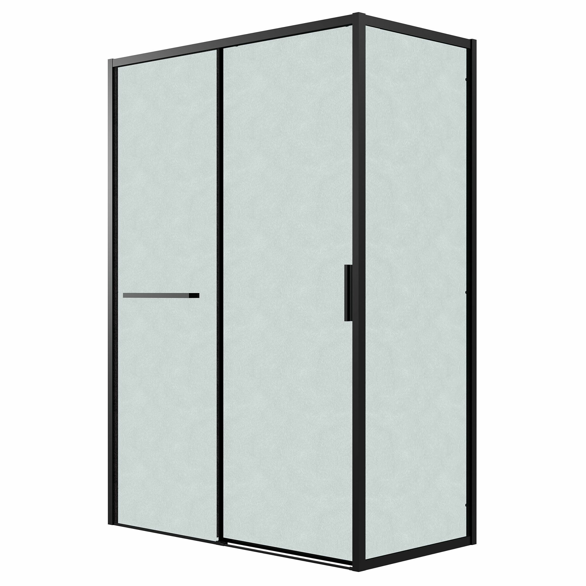 Душевое ограждение Grossman Style 120. K33.05.1380.21.02 (130х80х195) дверь раздвижная (левая) черный матовый стекло шиншилла2 места