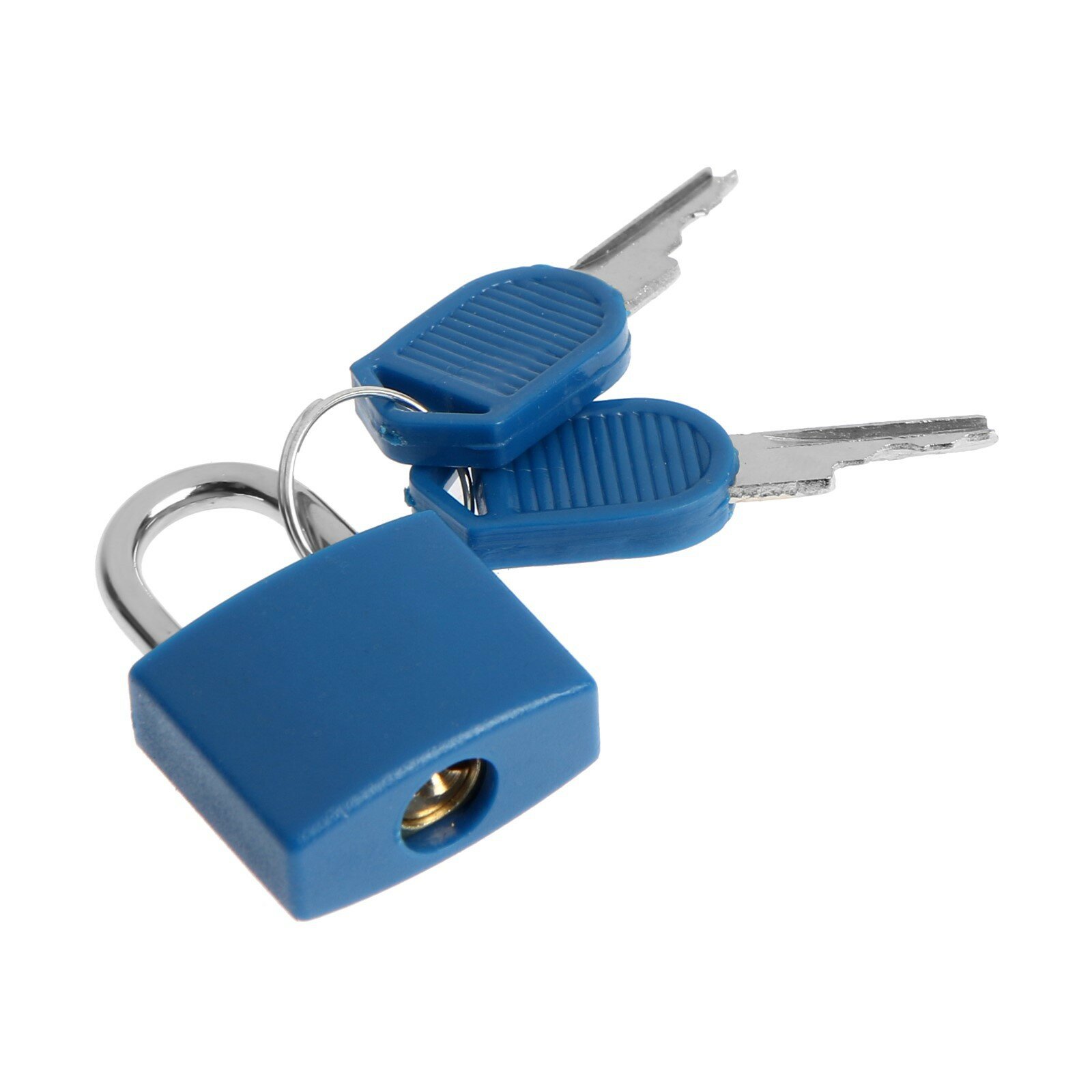 Навесной замок Тундра для чемодана цилиндровый механизм цвет синий малый