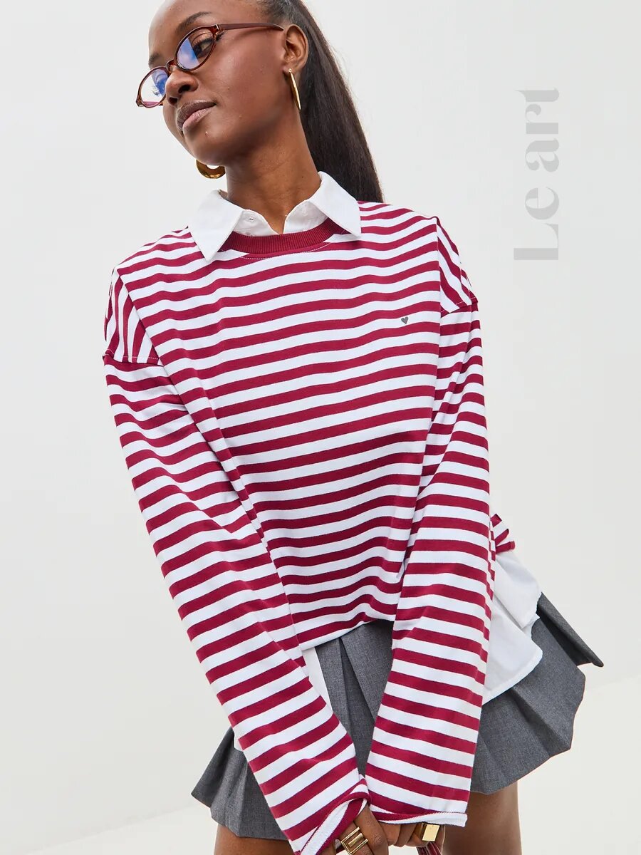 Лонгслив Le art лонгсливы, размер OS, , бордовый