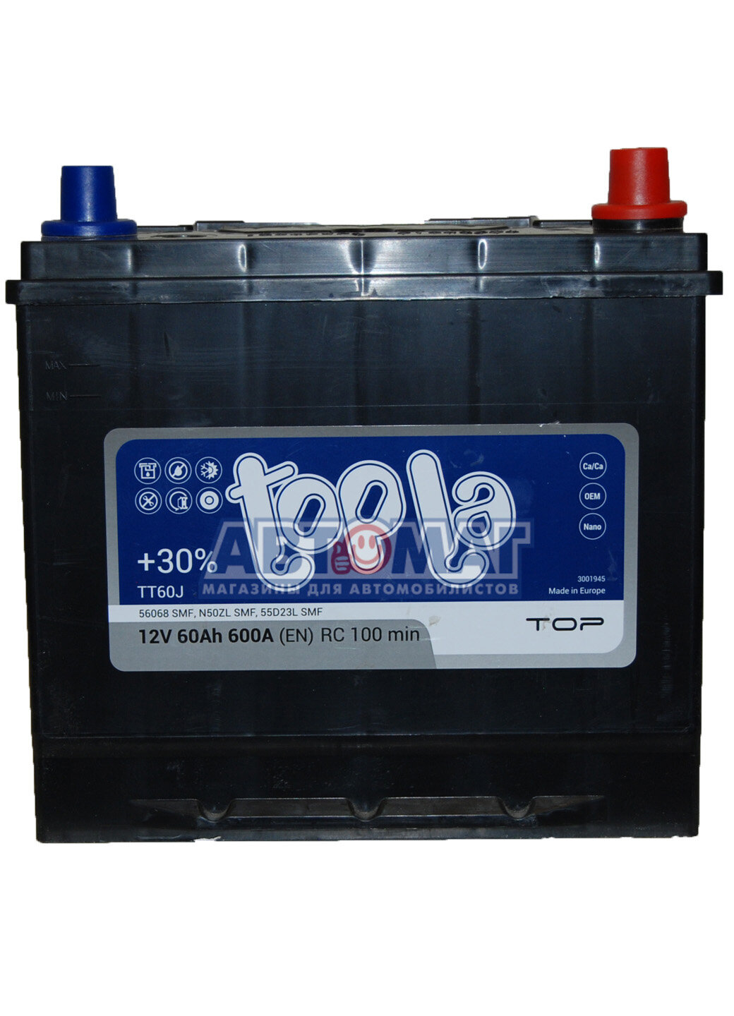 Аккумулятор TOPLA TOP JIS 56068 SMF (TT60J) 60Ач 600А — фото 1