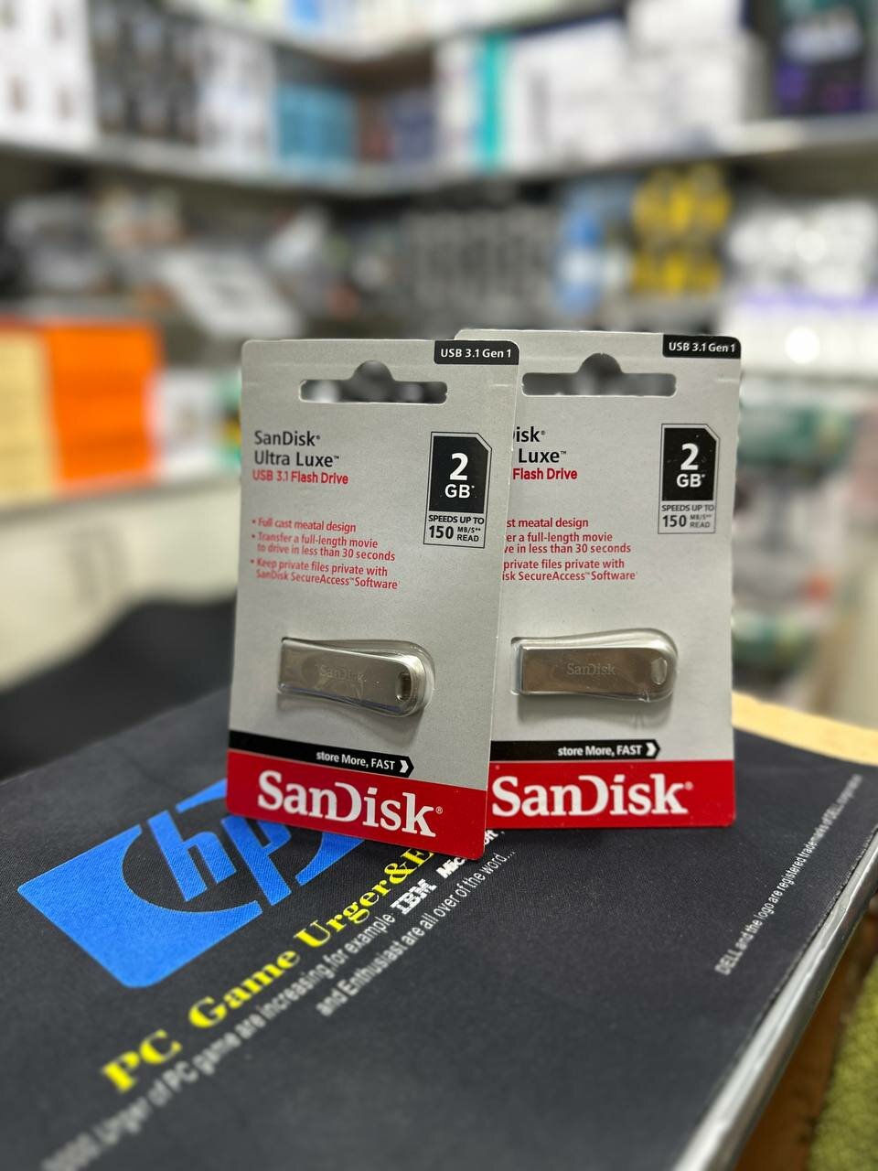 Флешка "SanDisk Ultra Luxe", USB 3.0, 2ГБ, металлический корпус, водонепроницаемая