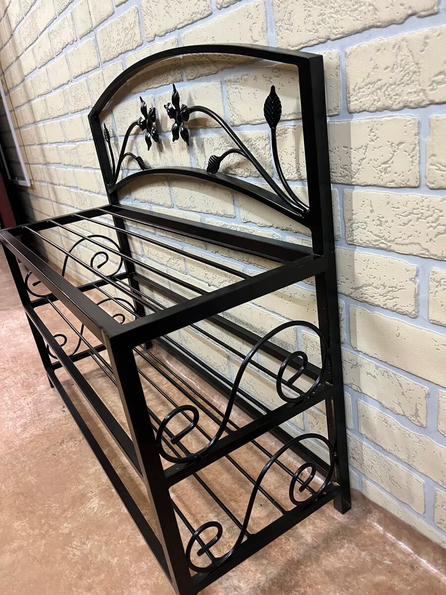 Обувница для прихожей, Студия кованой мебели Нива, цвет черный — фото 1