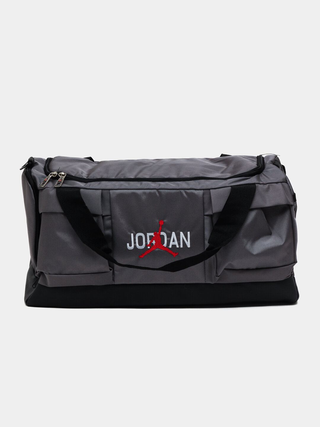 Сумка спортивная , 25х31х56 см, ручная кладь, черный, красный, серый — фото 1