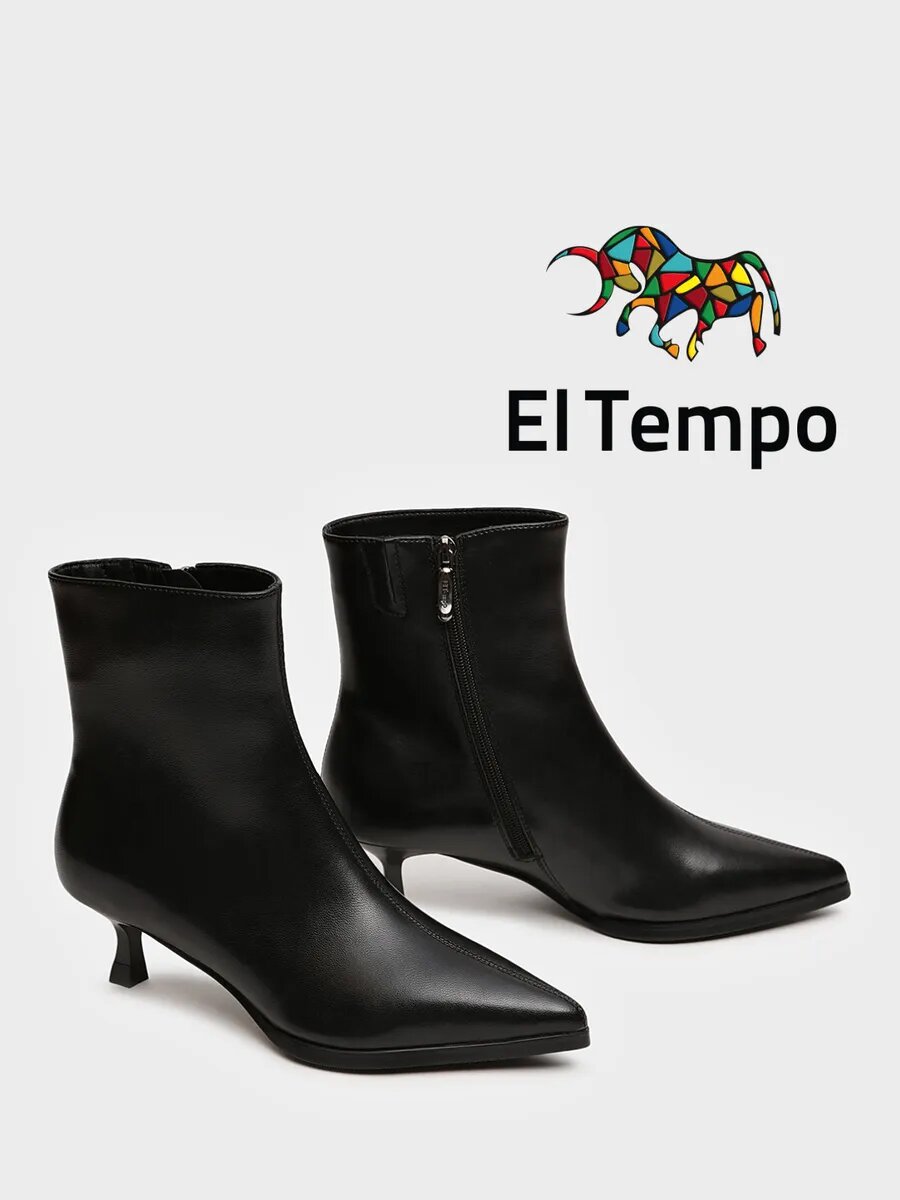 Ботильоны El Tempo 2025-26 Осень-Зима, размер 40, черный