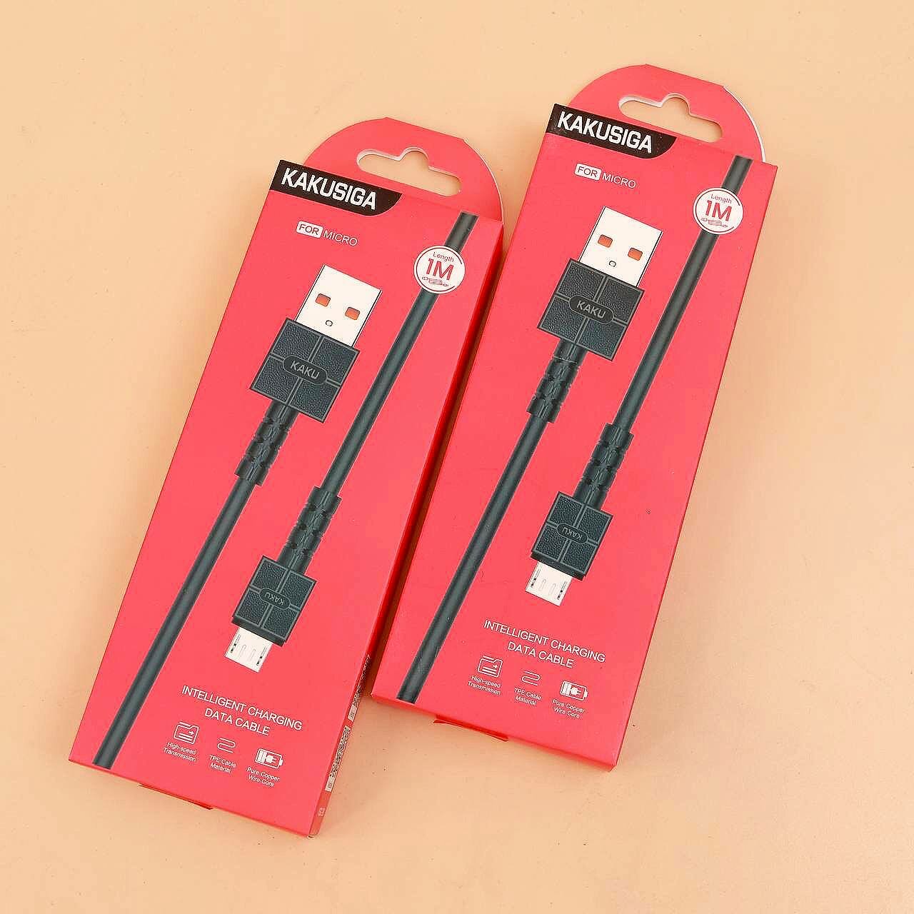 Кабель USB KAKUSIGA KSC-293 micro-USB, 1м, черный, для зарядки и передачи данных