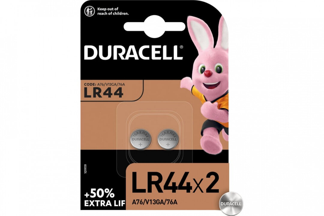 Батарейка Duracell LR44 15V 2BL 2шт в блистере