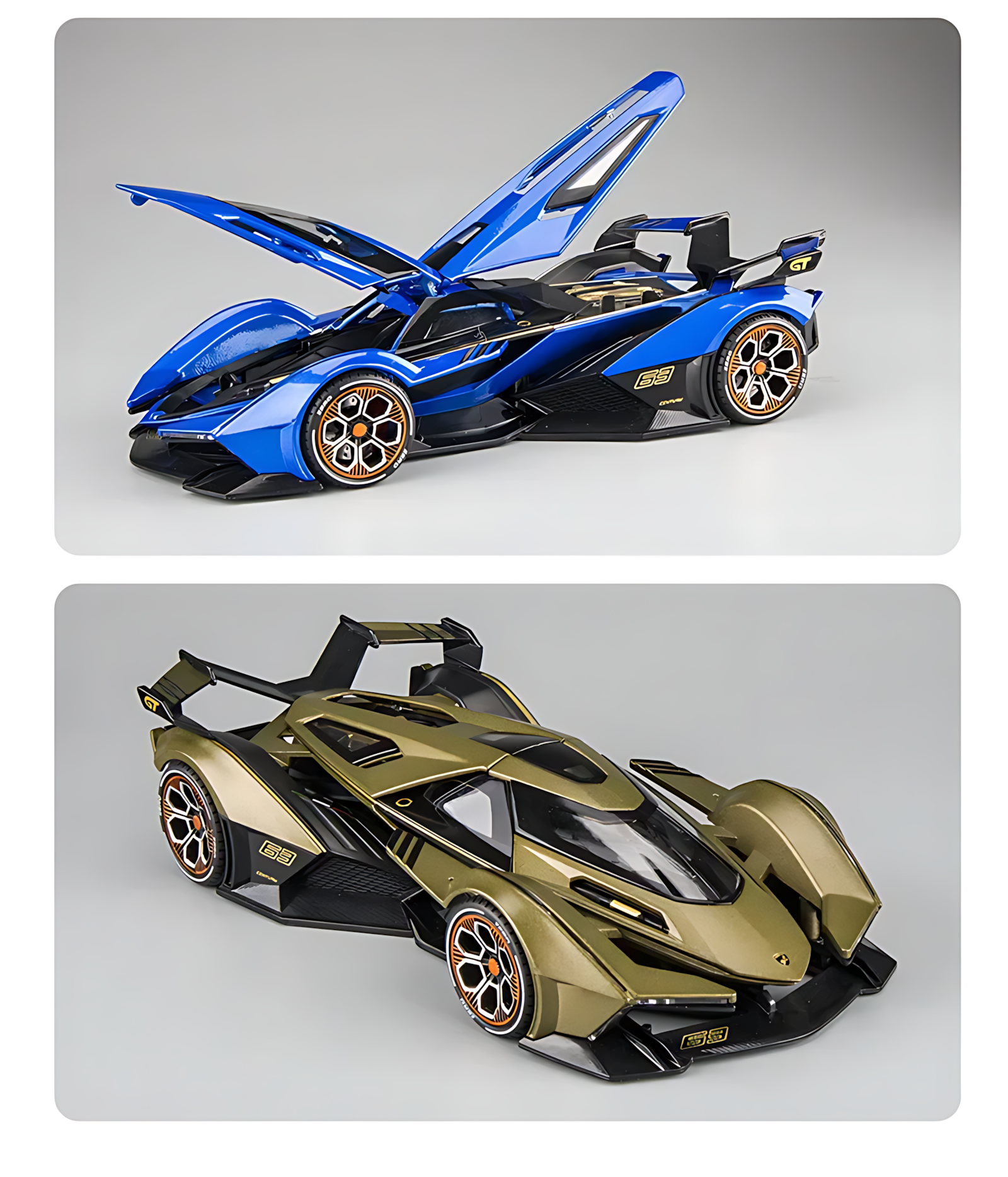 Машинка коллекционная Lamborghini Vision, металлическая, 1:24