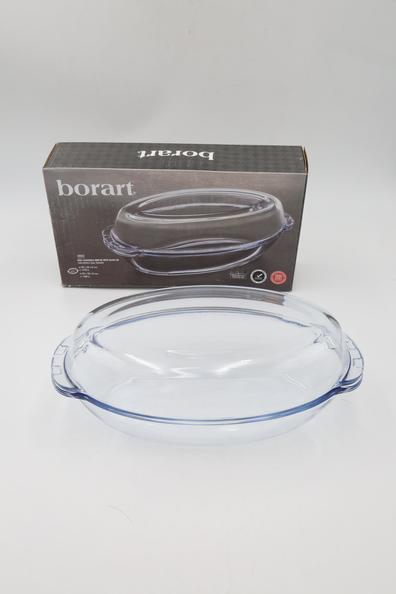 Форма для запекания с крышкой (стекло) BORART 45062 3,8л 1шт 1х6