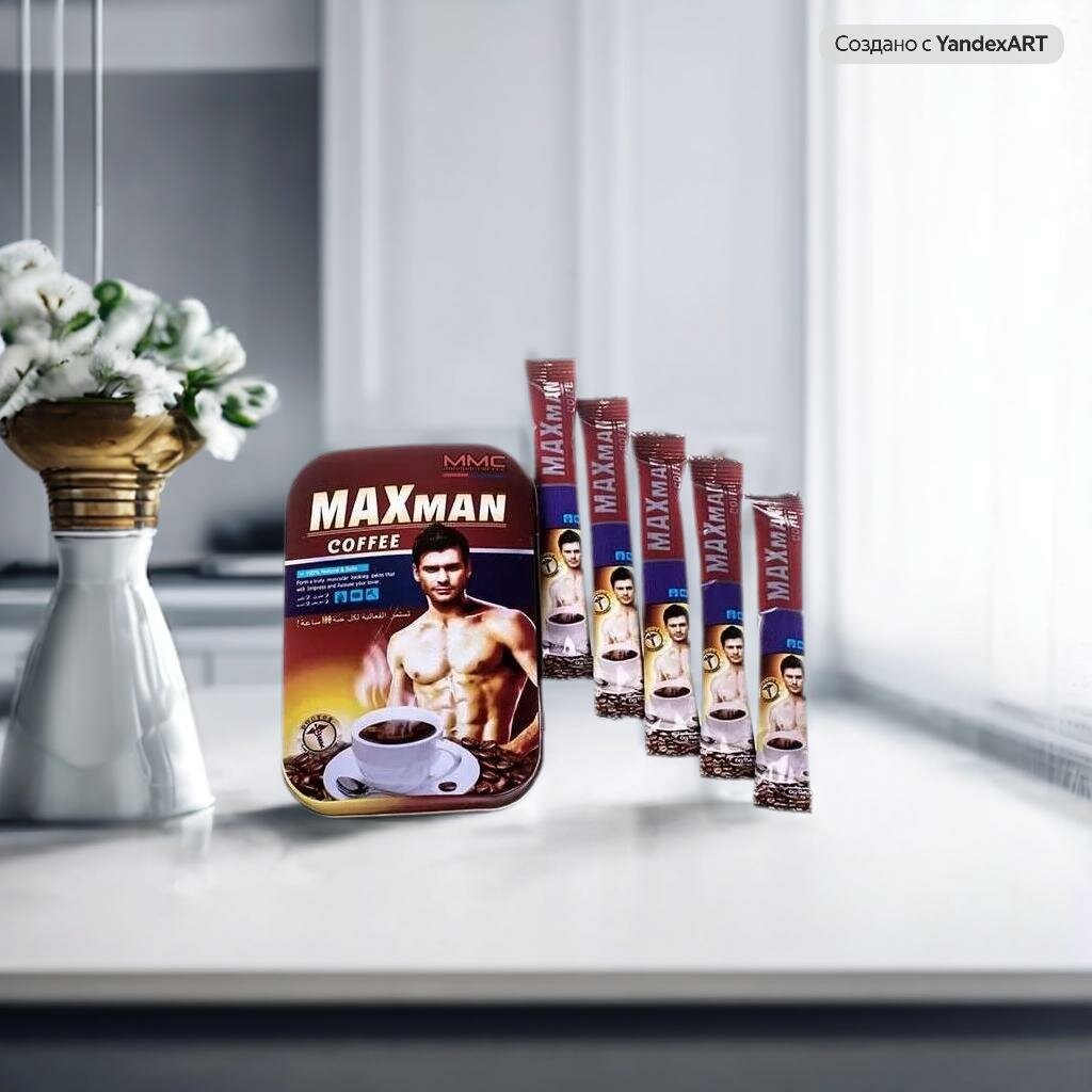MAXman coffee (кофеин, растительные афродизиаки) средство для повышения эрекции 8 пакетика по 12 гр