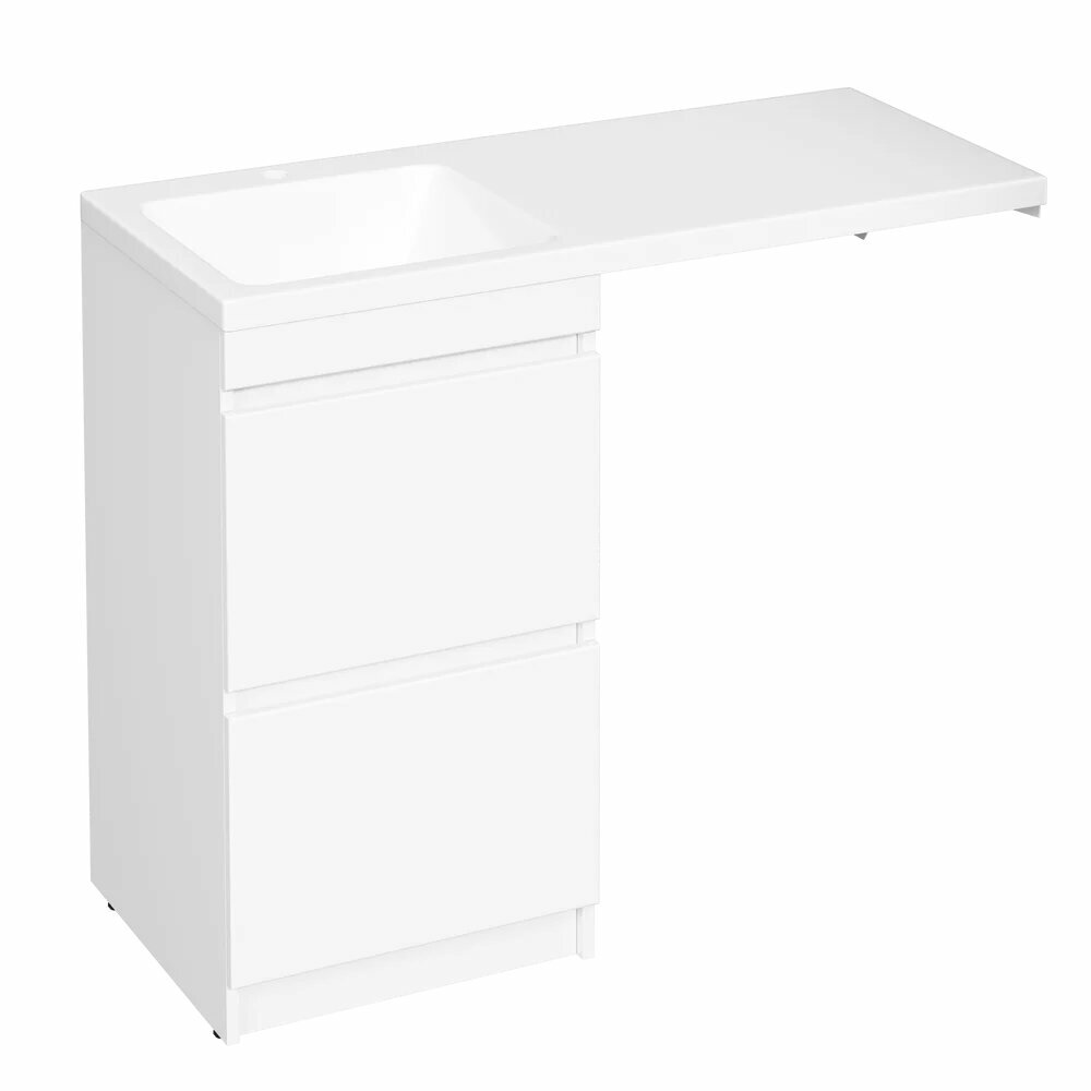 Тумба с раковиной STWORKI Мальмё 100 левая над стиральной машиной белая