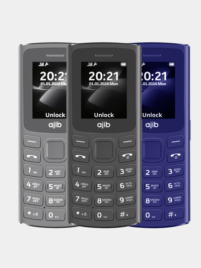 Кнопочный телефон "Ajib" 1010, черный, классический корпус, 2G — фото 1