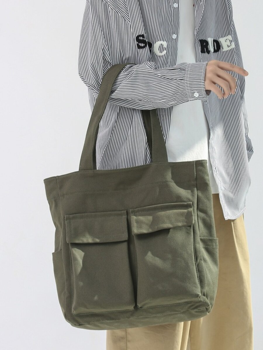 Сумка шоппер Bag & You, фактура гладкая, хаки