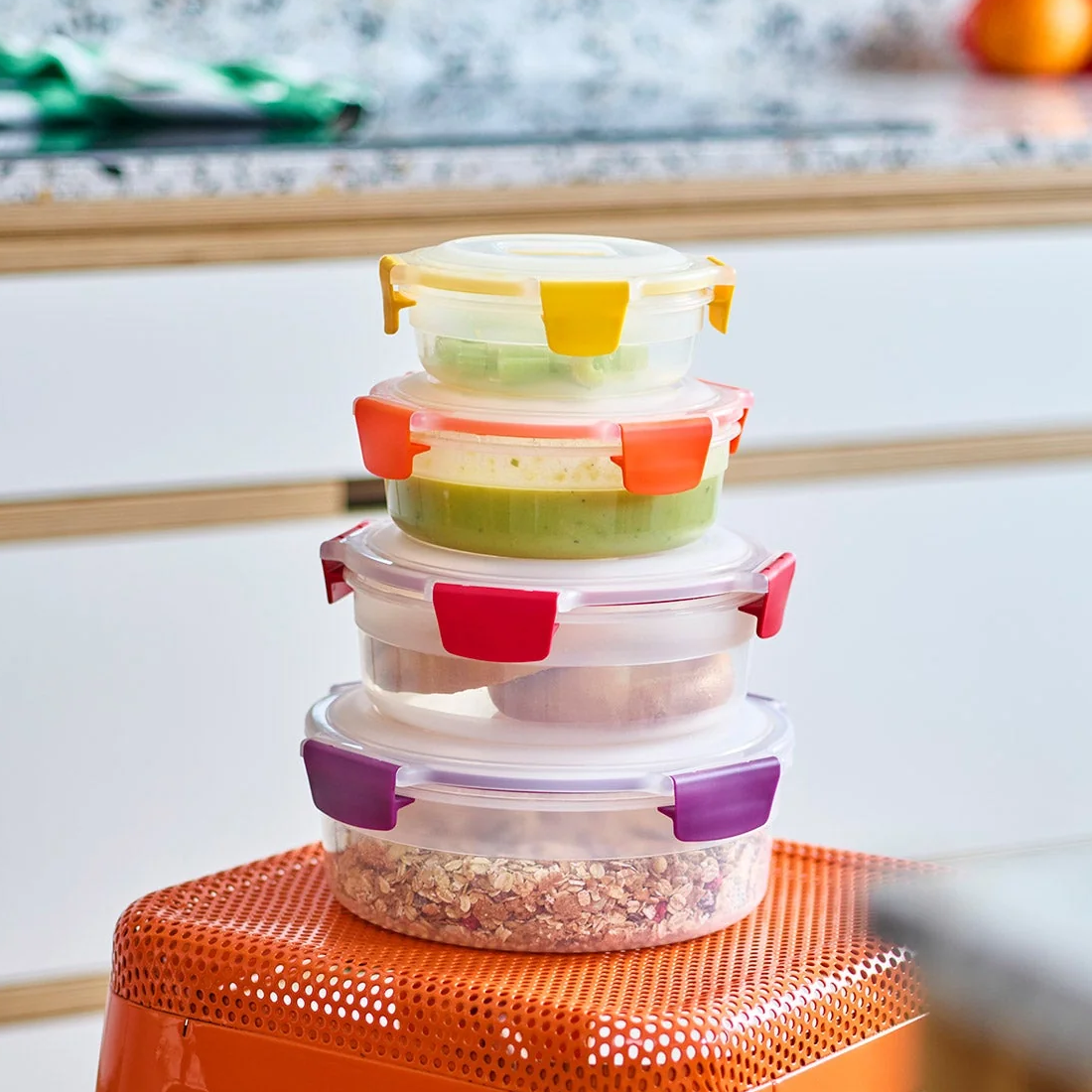 Набор из 4 контейнеров для еды Joseph Joseph Nest Lock разноцветный