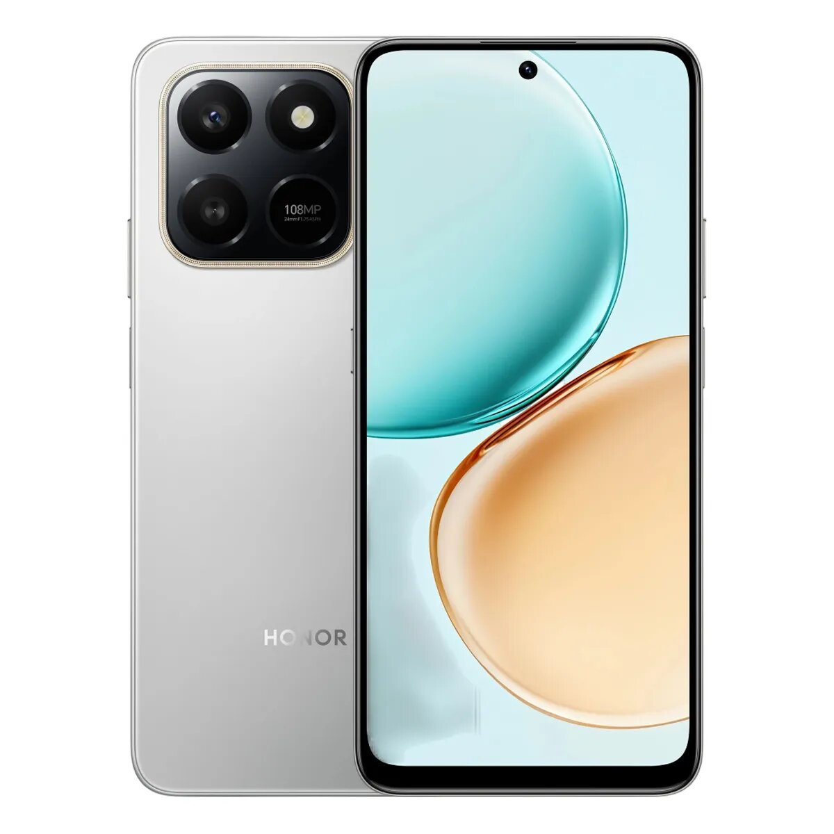 Смартфон Honor X7d 4G, камера 108 МП, 6/128GB, 6,77", Meteor Silver