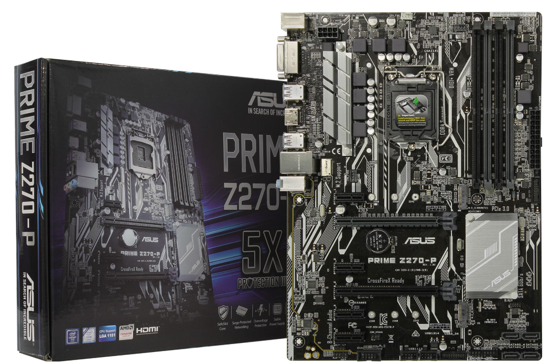 Материнская плата 1151 Asus Z270-P BOX, Z270-P/4xDDR4/6xPCI-E/2xM.2/Lan/USB3.0/DVI-D/HDMI/Sb/ATX