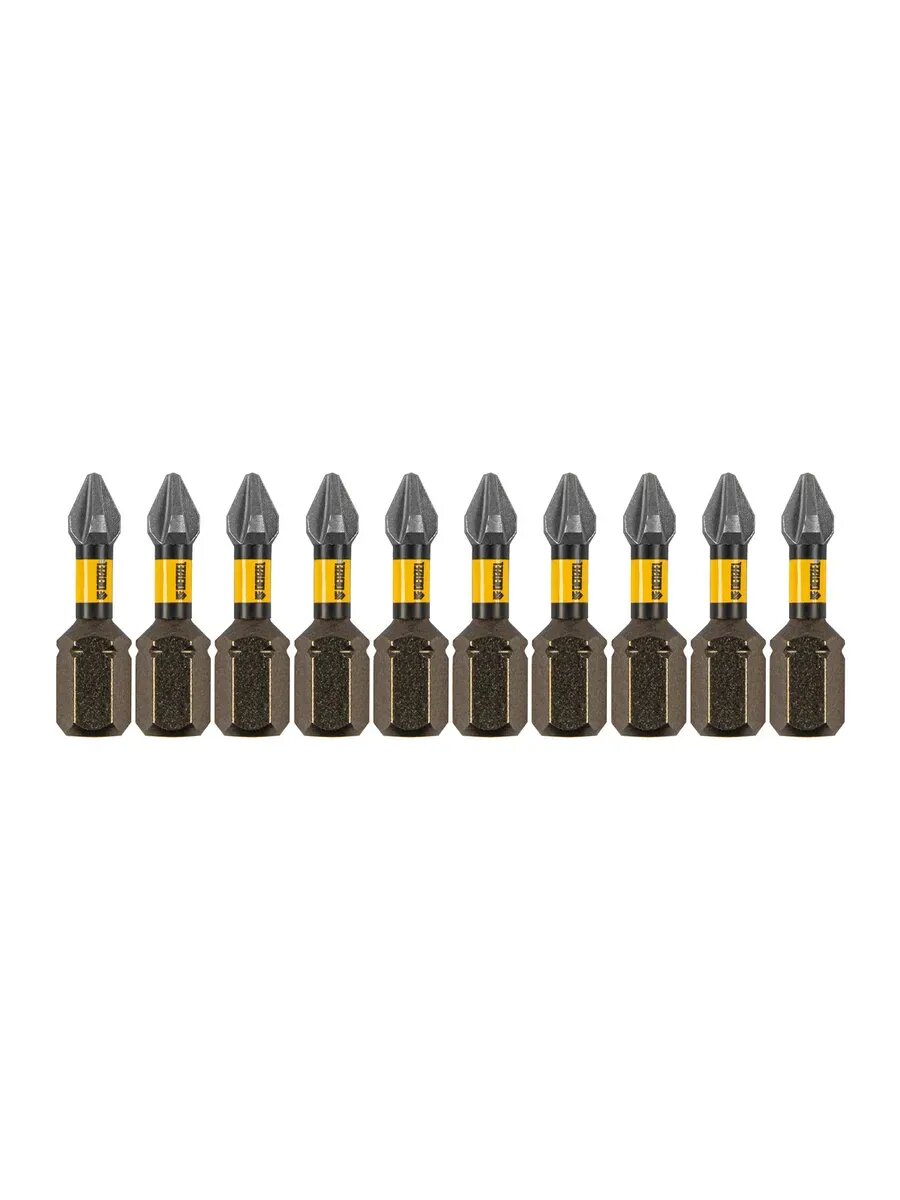 Набор бит для шуруповерта торсион. PH1x25 10шт DENZEL 11684