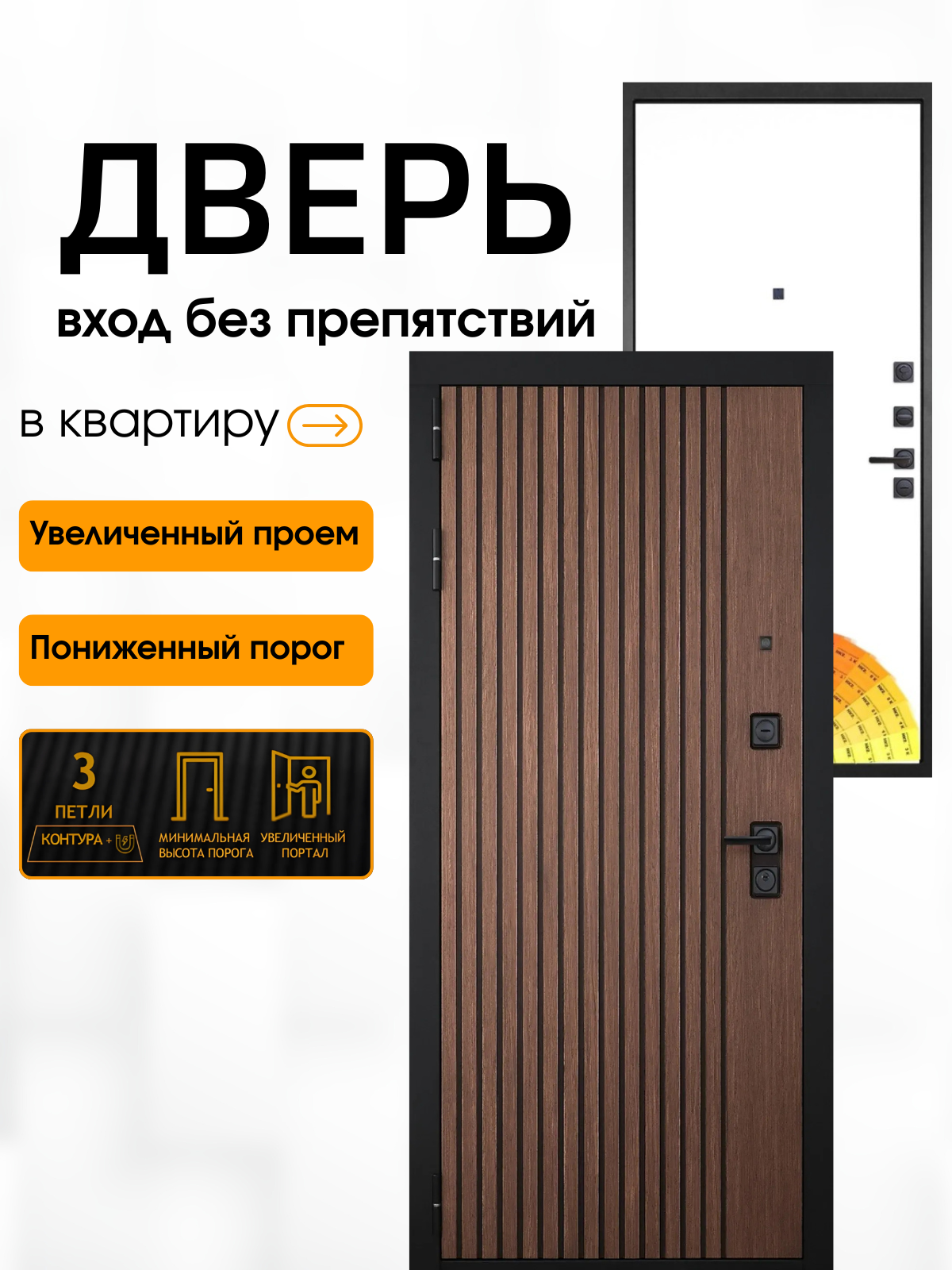 Входная дверь SHTORM с внутренней панелью 049- Грунт под покраску размер по коробке 960х2050 правая.