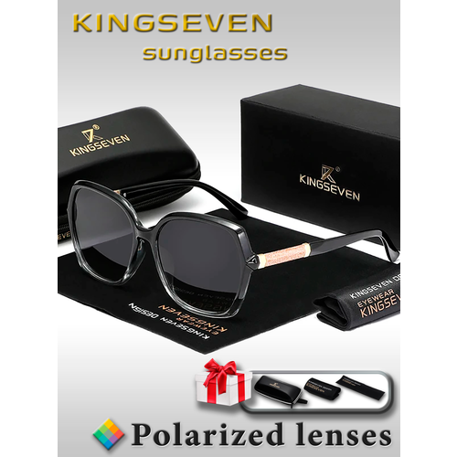 фото Солнцезащитные очки kingseven, черный/прозрачный