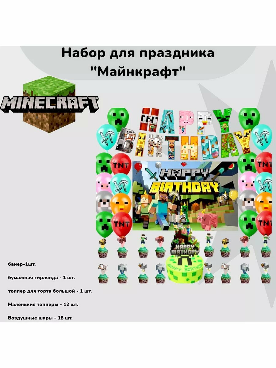 Набор для праздника Майнкрафт