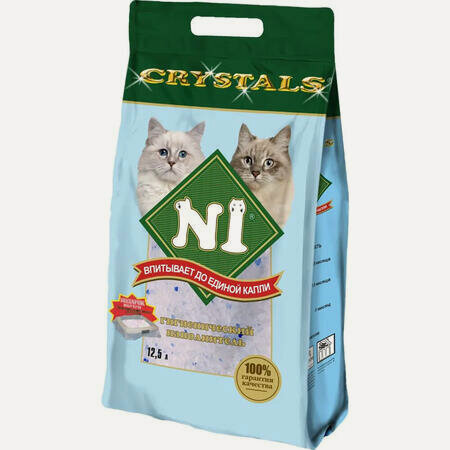 Изображение товара №1 CRYSTALS 12,5 л силикагелевый наполнитель для кошачьих туалетов