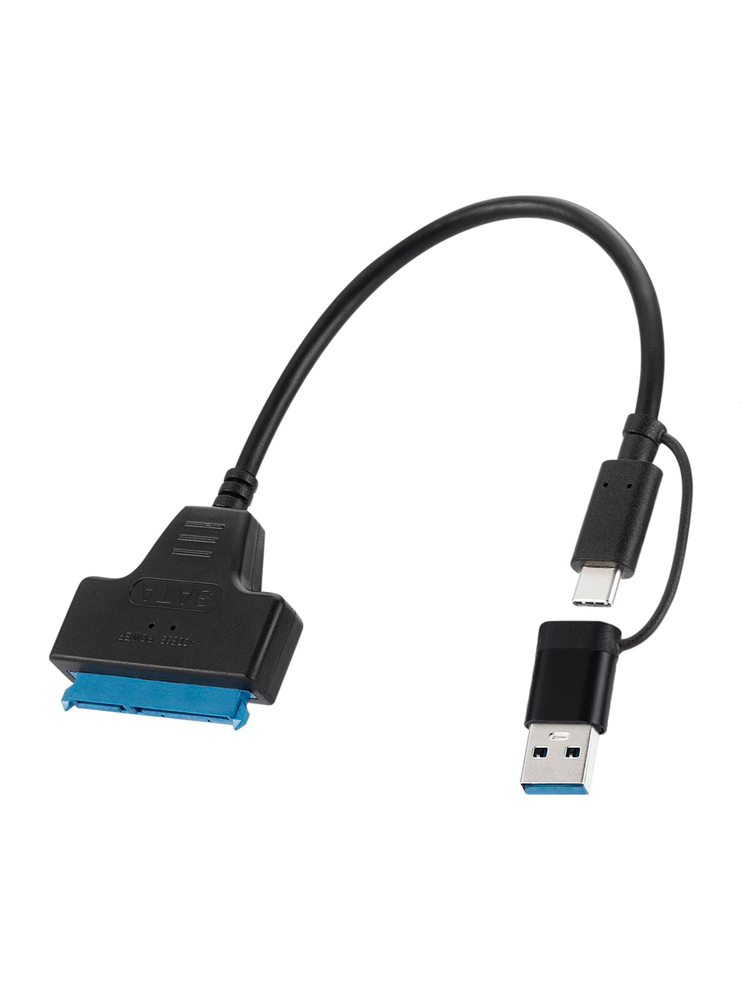 Адаптер USB-SATA, Type-C, 2,5", для SSD/HDD, кабель-переходник, USB 3.0 — фото 1