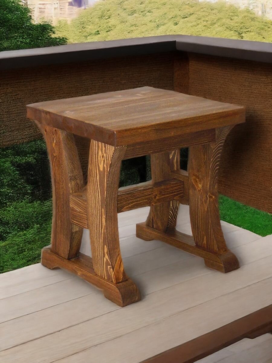 Табурет деревянный Ирбея №14, 40х40х45 см. натуральное дерево, массив сосны 1, шт.