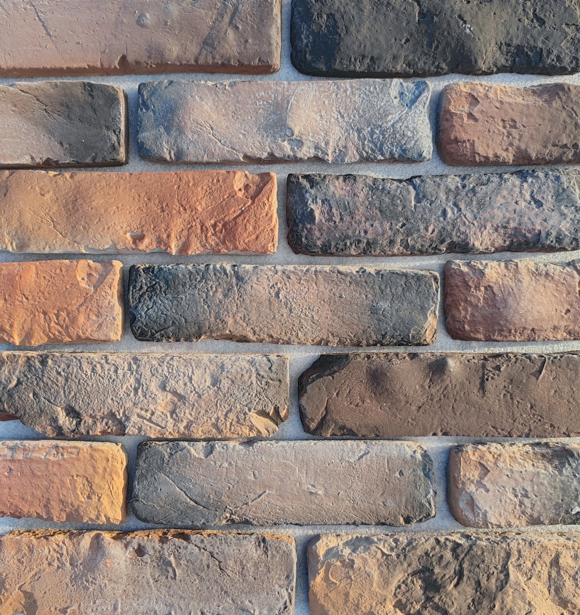 Облицовочный кирпич "Китнер Шрётер", серый микс, для наружных и внутренних работ, 1м2